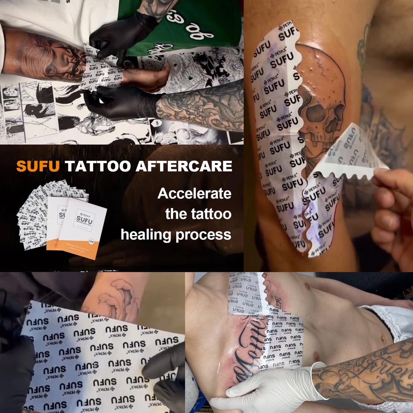 Tattoo Aftercare Bandages 20 Packs - PEPAX 6 x 4 Inch Second Skin Tattoo Cover Up Patch Waterproof Tattoo Cover Up Tape Latex-Free Transparent Film for Tattoo Healing Protection Swimming Shower