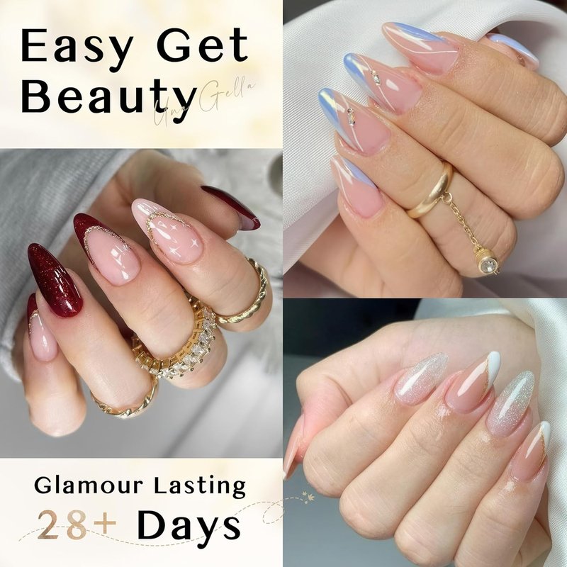 Gel Nail Kit - 312PCS Acrylic Almond Nail Tips with Strong Nail Glue | 12 Sizes for DIY Home Salon