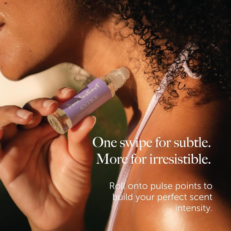 Pure Instinct Entice Pheromone Infused Essential Oil Perfume - TSA Ready Roll-On for Women (0.34 Fl. Oz.)