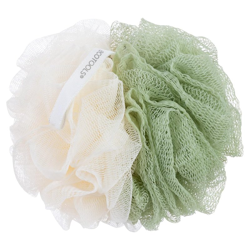 EcoTools 2-in-1 EcoPouf | Dual-Sided Shower Loofah for Exfoliating & Cleansing Skin - Eco-Friendly Bath Accessory, 1 Count (60g)