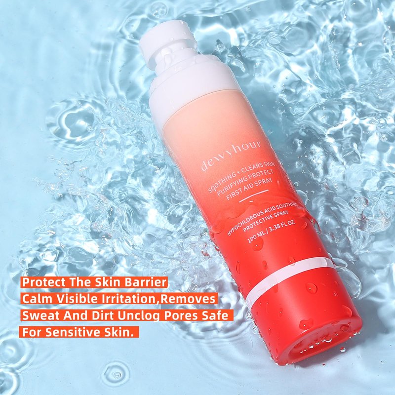 dewyhour Hypochlorous Acid Spray: Facial-Spray Hypochlorous Acid for Face, Soothes Sensitive Skin, Reduces Irritation, Clears Pores, First Aid Relief, 3.38 FL Oz