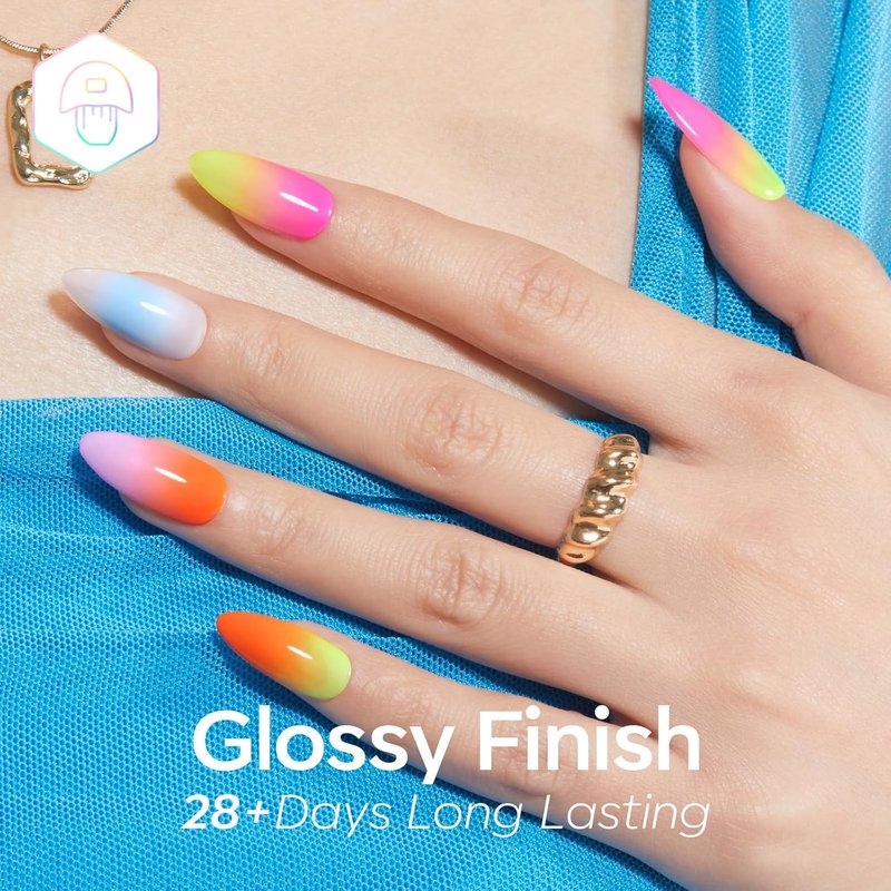 Modelones Neon Gel Nail Polish Set - Hema-Free 6 Vibrant Colors for Summer Nail Art | LED DIY Kit