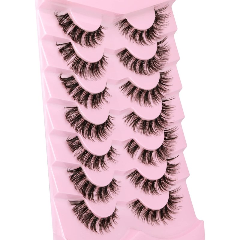 Cluster Lashes 56 Wisps DIY Lashes Natural Look Cat Eye Clear Band Mink Lashes Pack 8-14mm Wispy 3D False Eyelashes by ALICE