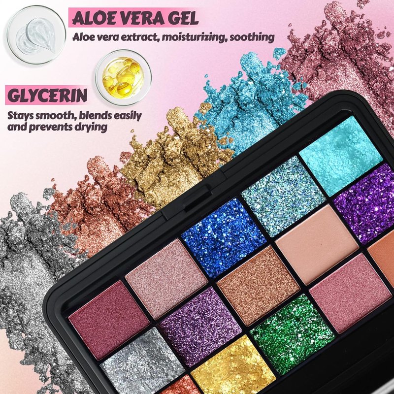 Skiennix Eyeshadow Making Kit - 18 Color Professional Palette with Mirror | Create Custom Shimmer & Matte Shades