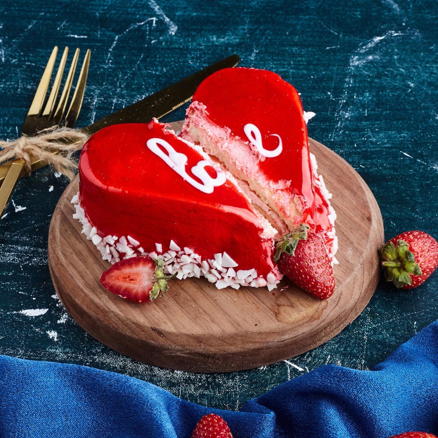 TOVINANNA Heart-Shaped Cake Pan Set 8-Inch Silicone Molds for Baking Non-Stick Silicone Cake Tins for Romantic Occasions Oven and Microwave Safe - 2 Pack