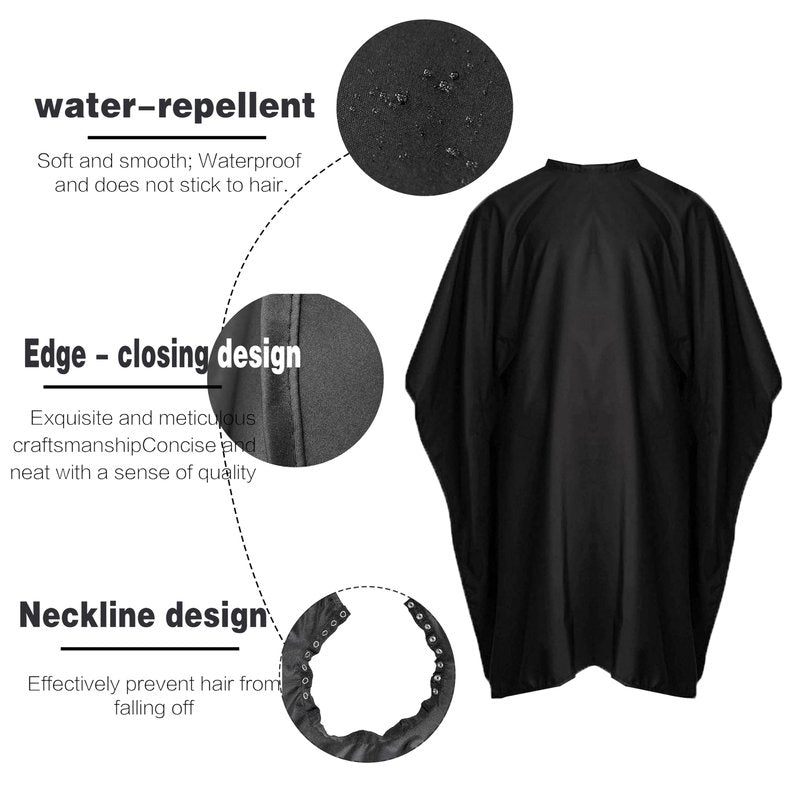 Salon Professional Barber Cape with Multi Position Snap Closure Hair Cutting Kits Thin Hairdressing Capes for Unisex 47” * 56”