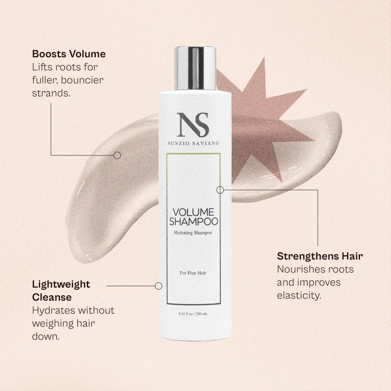 Nunzio Saviano Volume Shampoo for Women - 10.24oz | Volumizing & Thickening for Fine, Thin Hair | Sulfate & Paraben Free with Hydrolyzed Keratin | For Hair Loss & Increased Volume