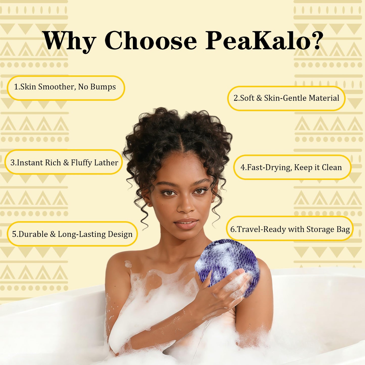 PeaKalo 2Pcs African Net Sponge Authentic, Gentle Cleansing African Exfoliating Net Sponge Shower Loofah Sponge for All Skin Types, Back Scrubber for Shower Body Scrubber (Purple & Rose Pink)