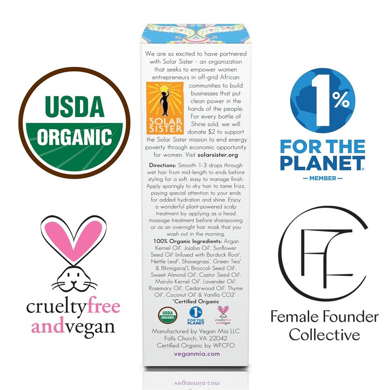 Mia Organic Rosemary Oil for Hair Growth - Nourishing Scalp Treatment with Castor Oil, 1 fl oz