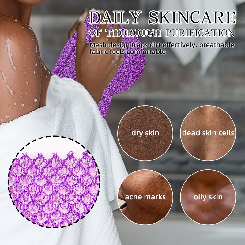 6 Pack African Bath Sponge Exfoliating Glove Set Nylon African Exfoliating Net Exfoliating Washcloth Body Scrubber Back Scrubber Wash Deep Scrubbing Dead Skin