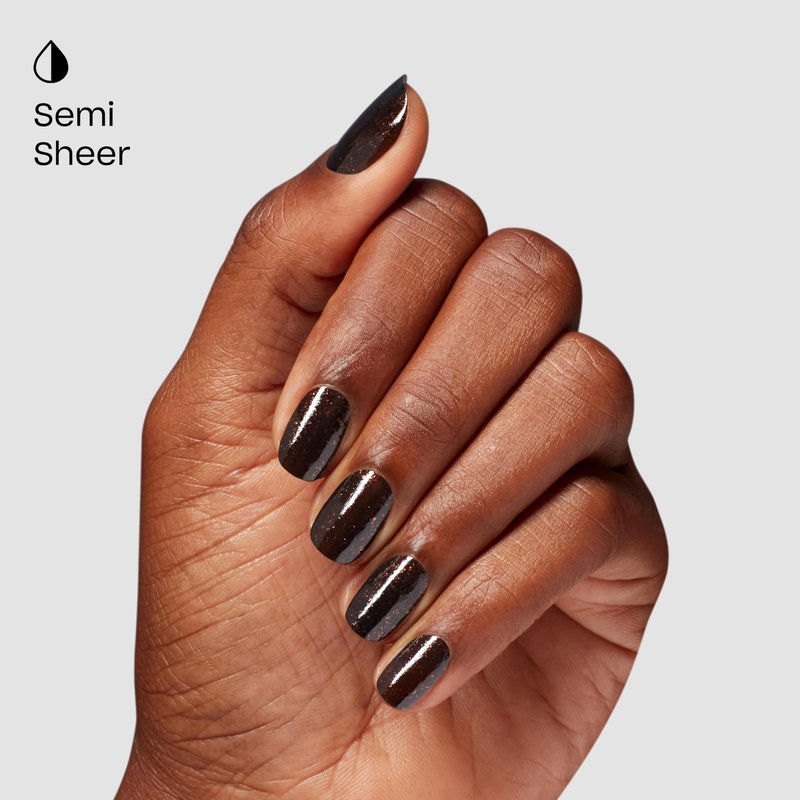 OPI Nail Lacquer Grunge Queen | Semi-Sheer Dark Red-Copper Shimmer Neutral Crème Chip Resistant Nail Polish | What's Your Mani-tude | Fall 2025