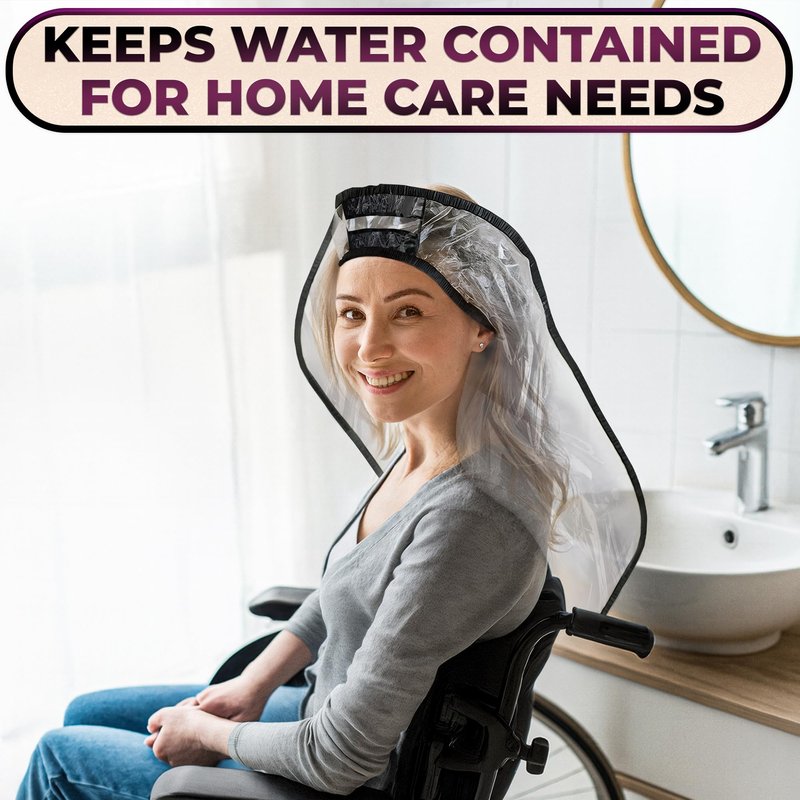 Hair Funnel for Washing Hair for Elderly – Shampoo Cape with Waterproof PVC Build 20"x9.5" for Upright Sink Washing & No-Rinse Care – Shampoo Caps no Rinse for Gentle Bedridden Support & Home Use
