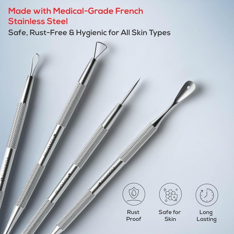 Pimple Popper Tool Kit - Milia & Blackhead Remover Set | Facial Extraction Tools for Clear Skin