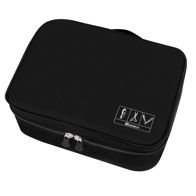 Barber Tools Bag Barber Case Hair Tools Travel Bag Clipper Guard Holder for Clippers and Supplies Hair Cutting Scissors Storage Bag Portable Clipper Storage Holder Organizer for Hair Cutting (Black)