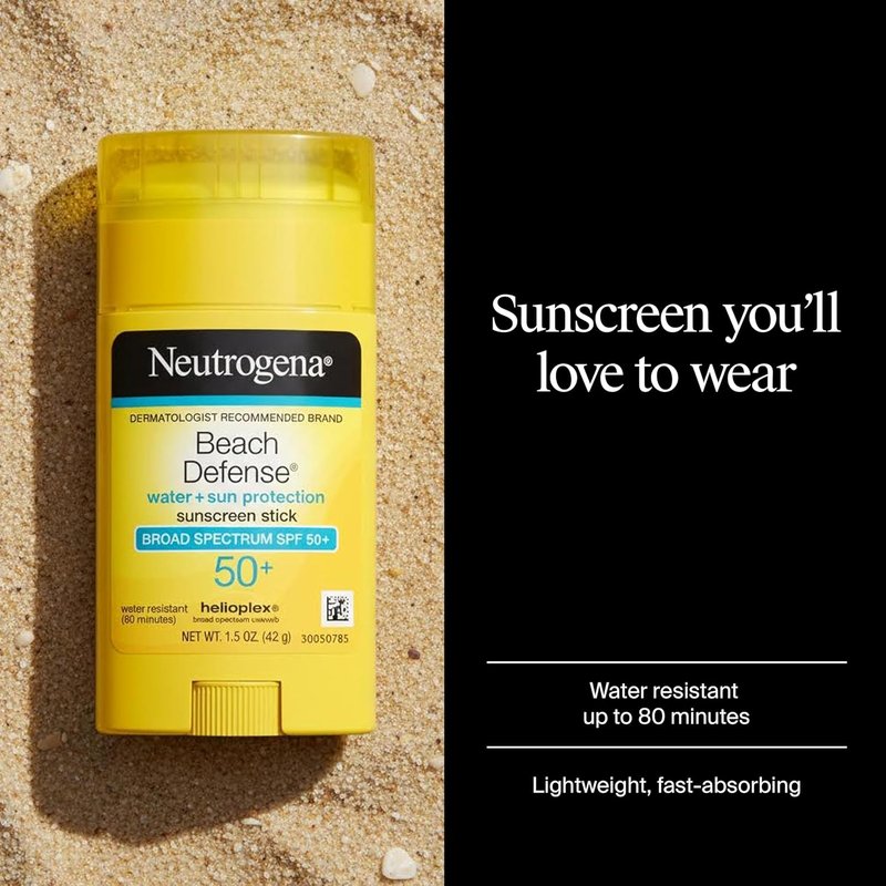 Neutrogena Beach Defense Sunscreen Stick SPF 50 - Water-Resistant, Non-Greasy Formula | Travel Size 1.5 oz