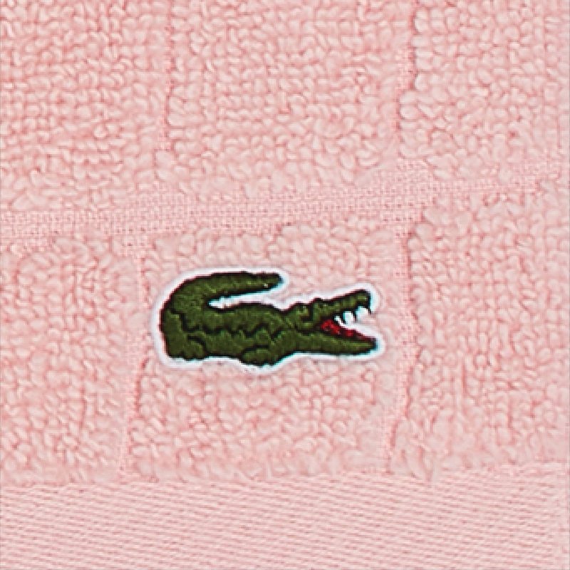 Lacoste Croc Scale 100% Cotton Bath Towel – Highly Absorbent, Ultra Soft & Quick Drying Luxury Jacquard Towel with Embroidered Crocodile, Premium Bathroom Essential, Light Pink, 13" x 13"