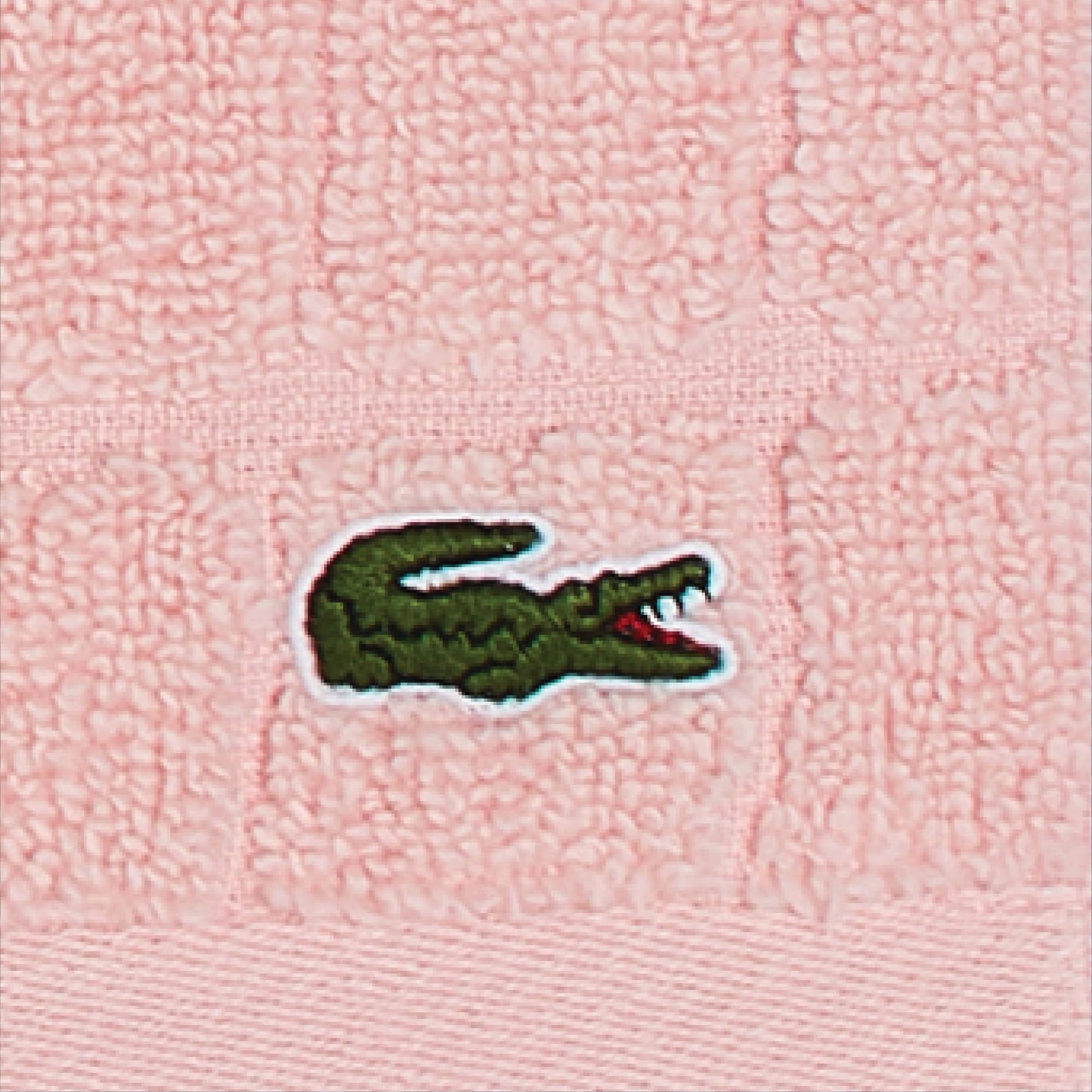 Lacoste Croc Scale 100% Cotton Bath Towel – Highly Absorbent, Ultra Soft & Quick Drying Luxury Jacquard Towel with Embroidered Crocodile, Premium Bathroom Essential, Light Pink, 16" x 30"
