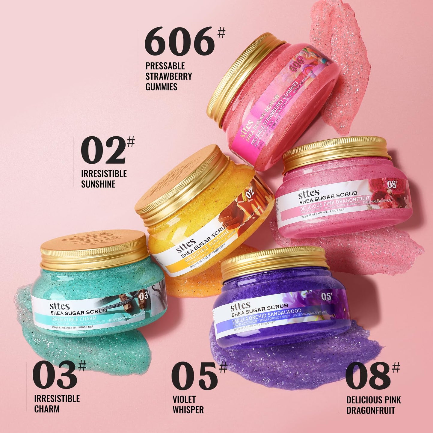 Sttes Smell Rio Shea Sugar Body Scrub 03 (Irresistible Charm) – Coconut & Vanilla Scent Shower Treatment 250g