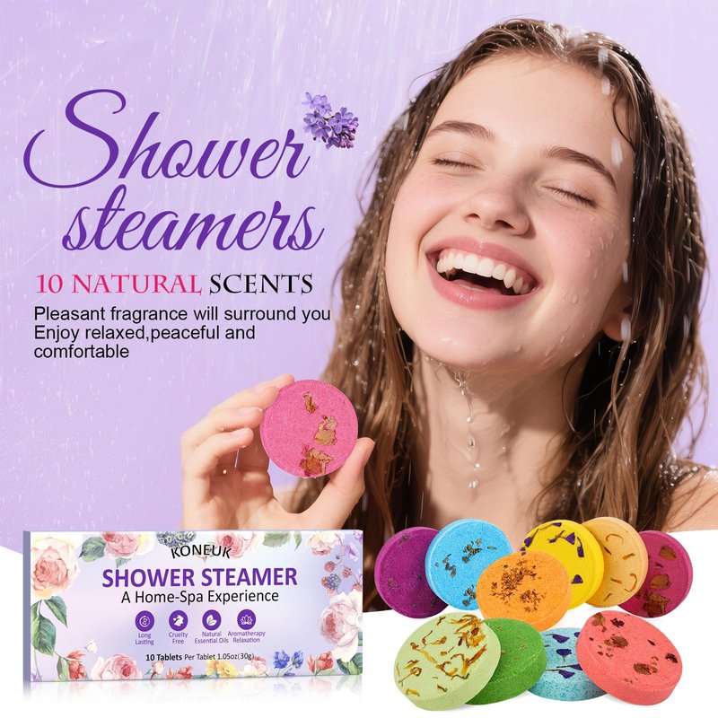 10 Pack Shower Steamers Aromatherapy Gifts for Women, Shower Bombs with Essential Oils, Self Care, Relaxation SPA, Stocking Stuffers and Christmas Gifts