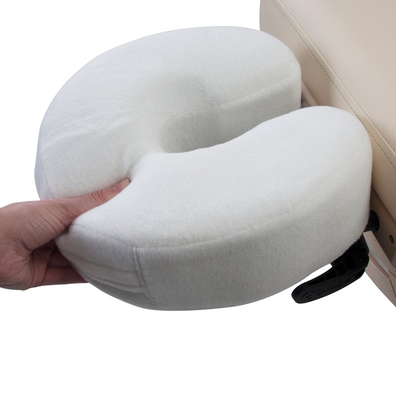 EarthLite Massage Face Cradle Cushion Memory Foam - Massage Table & Massage Chair Headrest Pillow w/Washable Fleece Cover, White