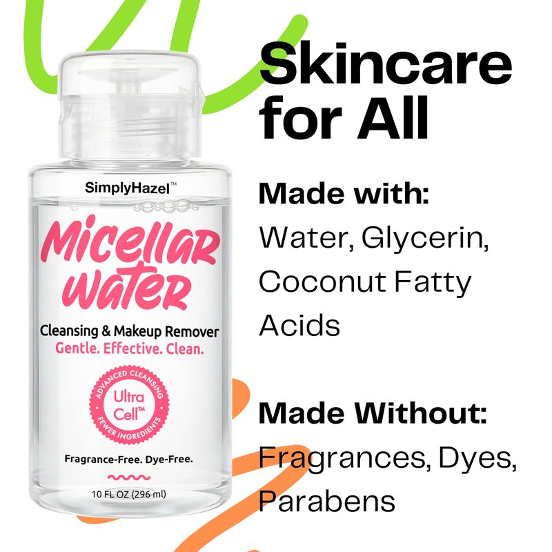 Simply Hazel Micellar Water Naturally Gentle Makeup Remover Face Cleanser