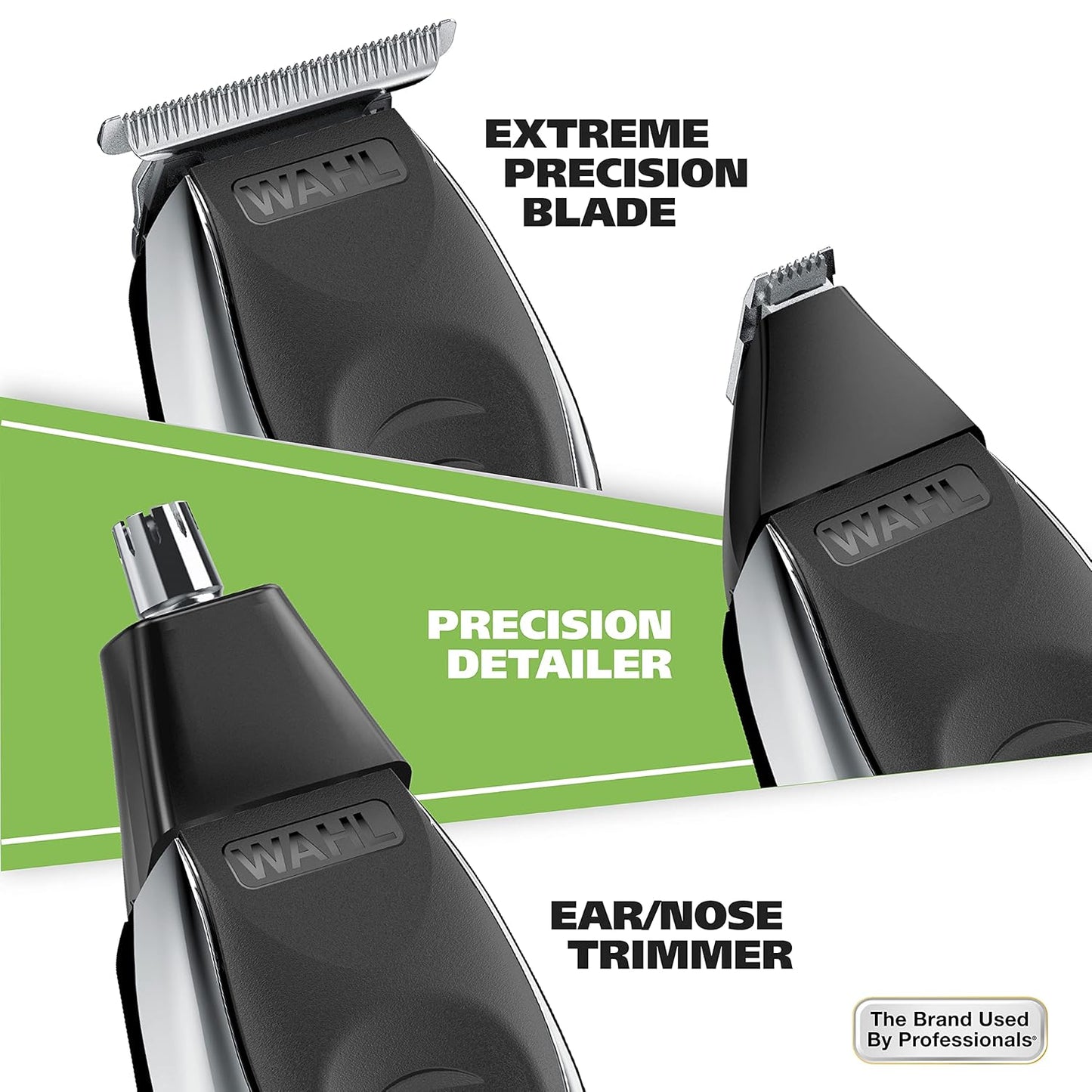 Wahl Aqua Blade® Rechargeable Wet/Dry Beard Trimmer - Lithium-Ion, Interchangeable Heads for Hair & Body Grooming | Model 9899-100