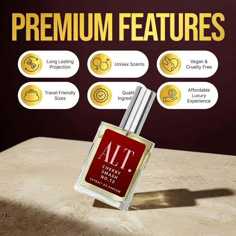 ALT. FRAGRANCES Cherry Smash No. 12, Inspired by Lost Cherry Perfume for Women & Men, Unisex Perfume, Extrait de Parfum, Long Lasting Scent, 60ml