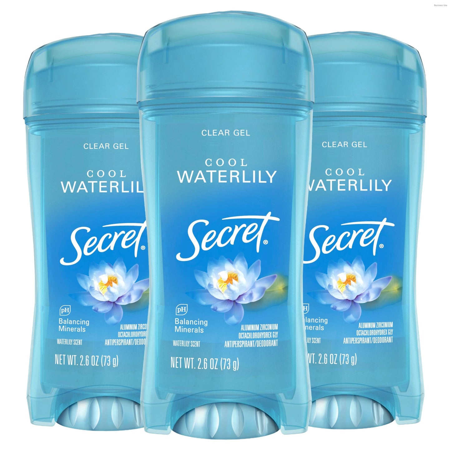 Secret Fresh Antiperspirant Deodorant for Women, 72hr Breathable Sweat & Odor Protection, Instant Freshness & Gentle, PH Balancing Minerals, Clear Gel, Cool Waterlily Scent, 2.6 oz (Pack of 3)