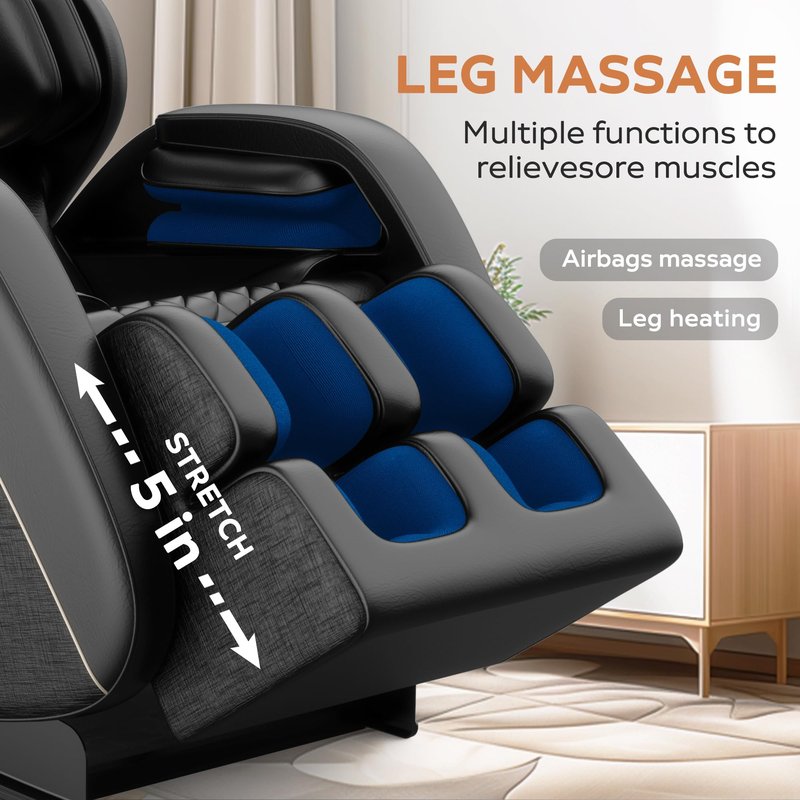 2026 Massage Chair Full Body, Zero Gravity SL-Track Shiatsu Massage Recliner, with Zero Gravity, with Full Body Air Pressure, Heat, APP Control, 6 Fix Point Rollers, Airbags, Deep Yoga Stretch (Black)