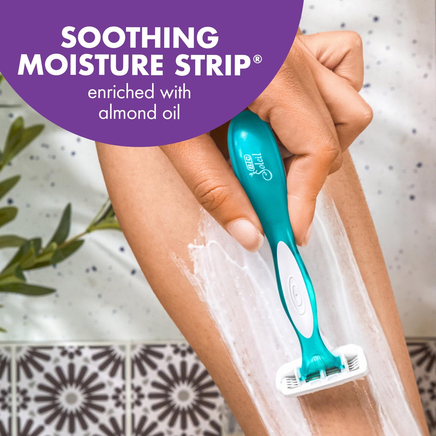 BIC Soleil 4 Escape Women's Disposable 4-Blade Razors, Lavender & Eucalyptus Scented Handles for Smooth Shaving, 4-Pack