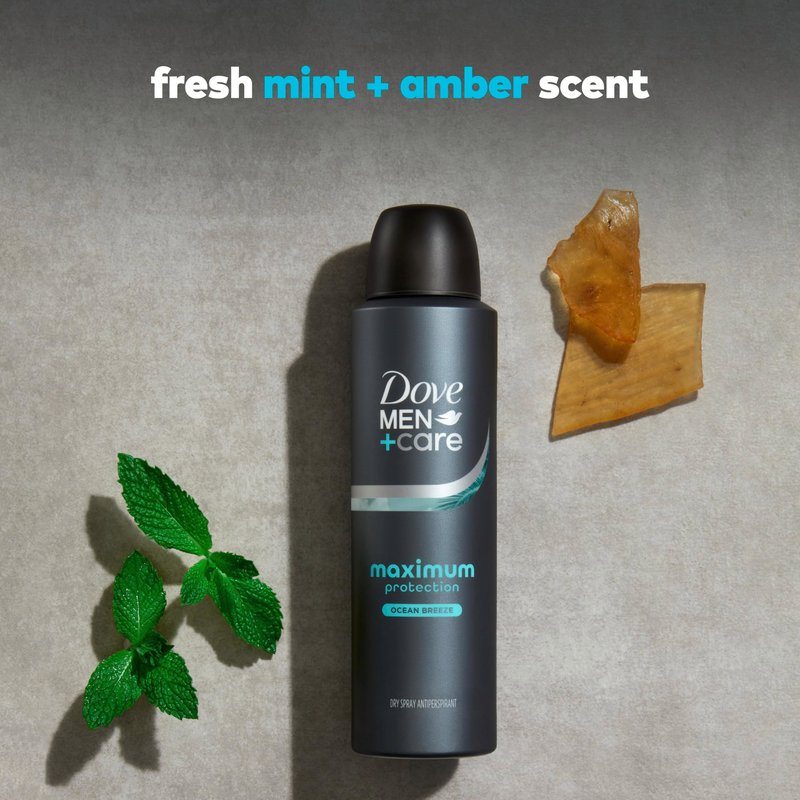 Dove Men+Care Anti-Perspirant Spray Ocean Breeze Maximum Protection Deodorant for men 96-Hour Comfort 3.8 oz