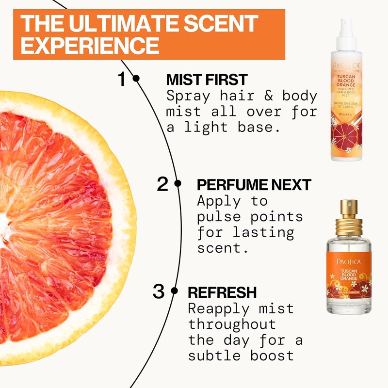 Pacifica Tuscan Blood Orange Perfume Spray for Women | Vegan & Cruelty-Free Fragrance