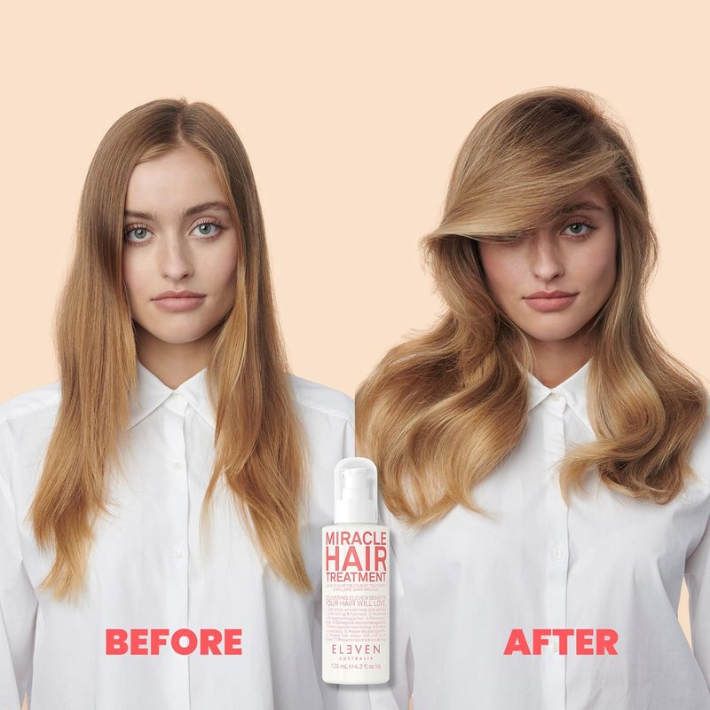 ELEVEN AUSTRALIA Miracle Leave-In Conditioner - Frizz Control & Heat Protection for Curly & Straight Hair | 4.2 Fl Oz