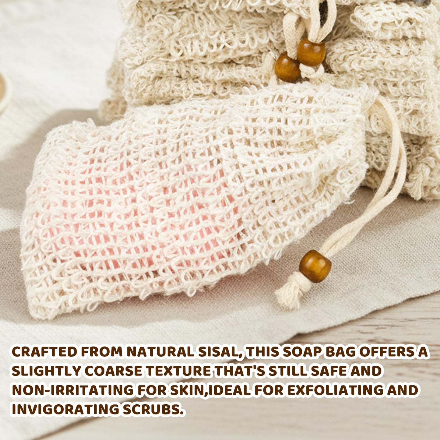 Natural Mesh Soap Bag, 10 Pack Soap Saver Bags, Bar Soap Pouch with Durable Mesh, Matador Soap Bag for Travel and Home Use, Hangable Soap Saver for Shower, 9.5 x 14.5 cm