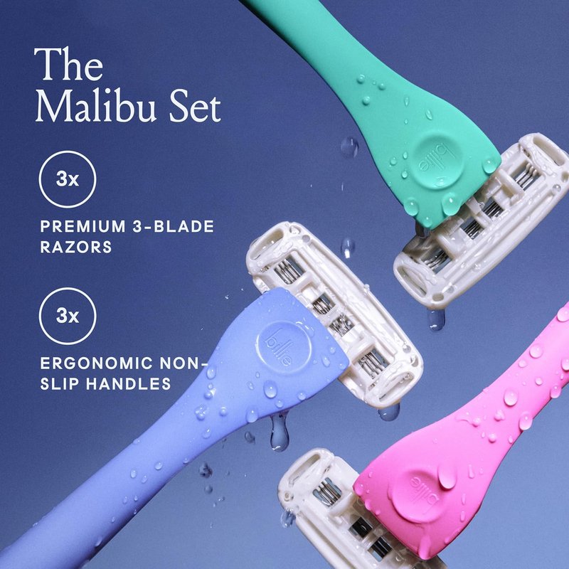 Billie Disposable Razors for Women - Malibu Set | Smooth Shaving Experience