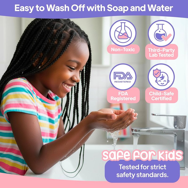 Skiennix Kids Lip Gloss Set - Non-Toxic Washable Lip Gloss Rings | Perfect Makeup Kit for Ages 3-12