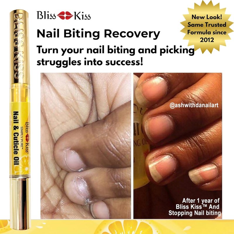 Bliss Kiss Nail Oil Cuticle Pens - Crisp Fragrance, Vitamin E & Jojoba | Nail Strengthener for Brittle Nails