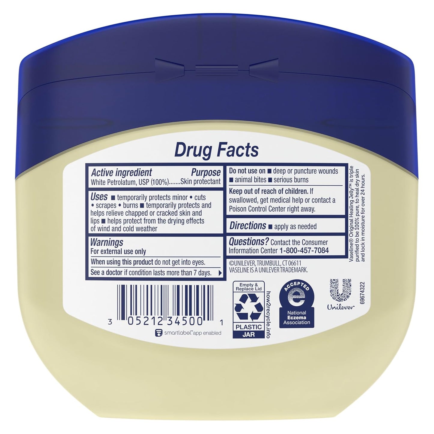 Vaseline Petroleum Jelly - Original Skin Care for Dry Skin & Eczema Relief | 100% Pure, 13 oz