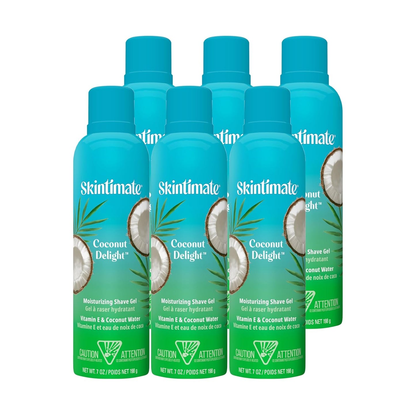 Skintimate Coconut Delight Shave Gel for Women - 6 Pack | Moisturizing Shaving Cream, 7oz Each