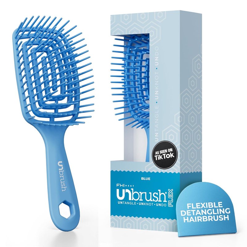 FHI Heat Detangling Brush - Ultra-Flexible Pain-Free Hair Tool with DuoFlex Anti-Static Bristles | Perfect for Tangles & Scalp Massage