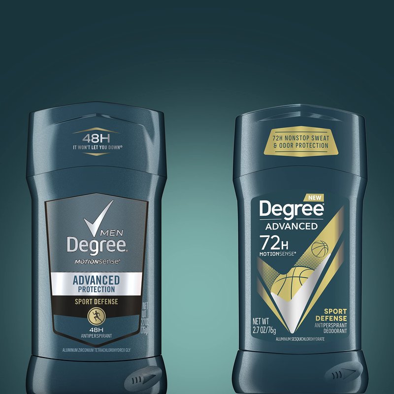 Degree Men Advanced Antiperspirant Deodorant 72-Hour Sweat and Odor Protection Sport Defense Antiperspirant For Men With MotionSense Technology 2.7 oz 4 Count