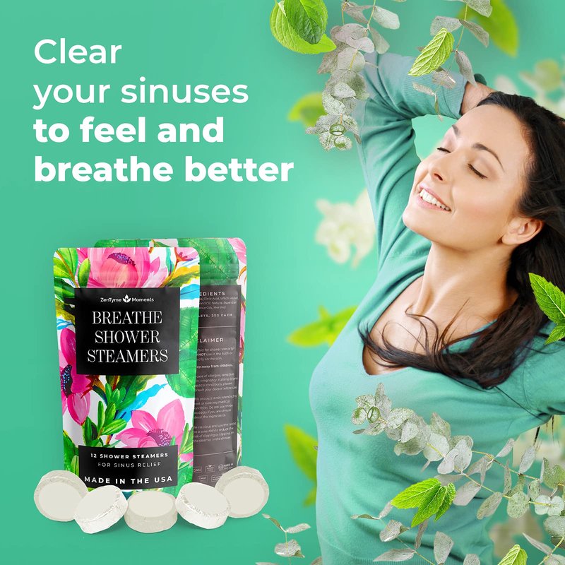 Eucalyptus Shower Steamers (Pack of 12), Shower Vapor Tablets, Shower Bombs Aromatherapy Sinus Relief, Self Care, Gifts for Women - Birthday, Mother's Day, Valentines Day Gift for Her