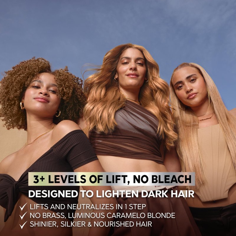 Garnier Nutrisse Ultra Color Hair Color, Permanent Hair Dye for Up to 8 Weeks of Bold, Vibrant Results, Vegan & Cruelty-Free, LC1 Hi-Lift Light Brown (Salted Caramelo), 2 Count
