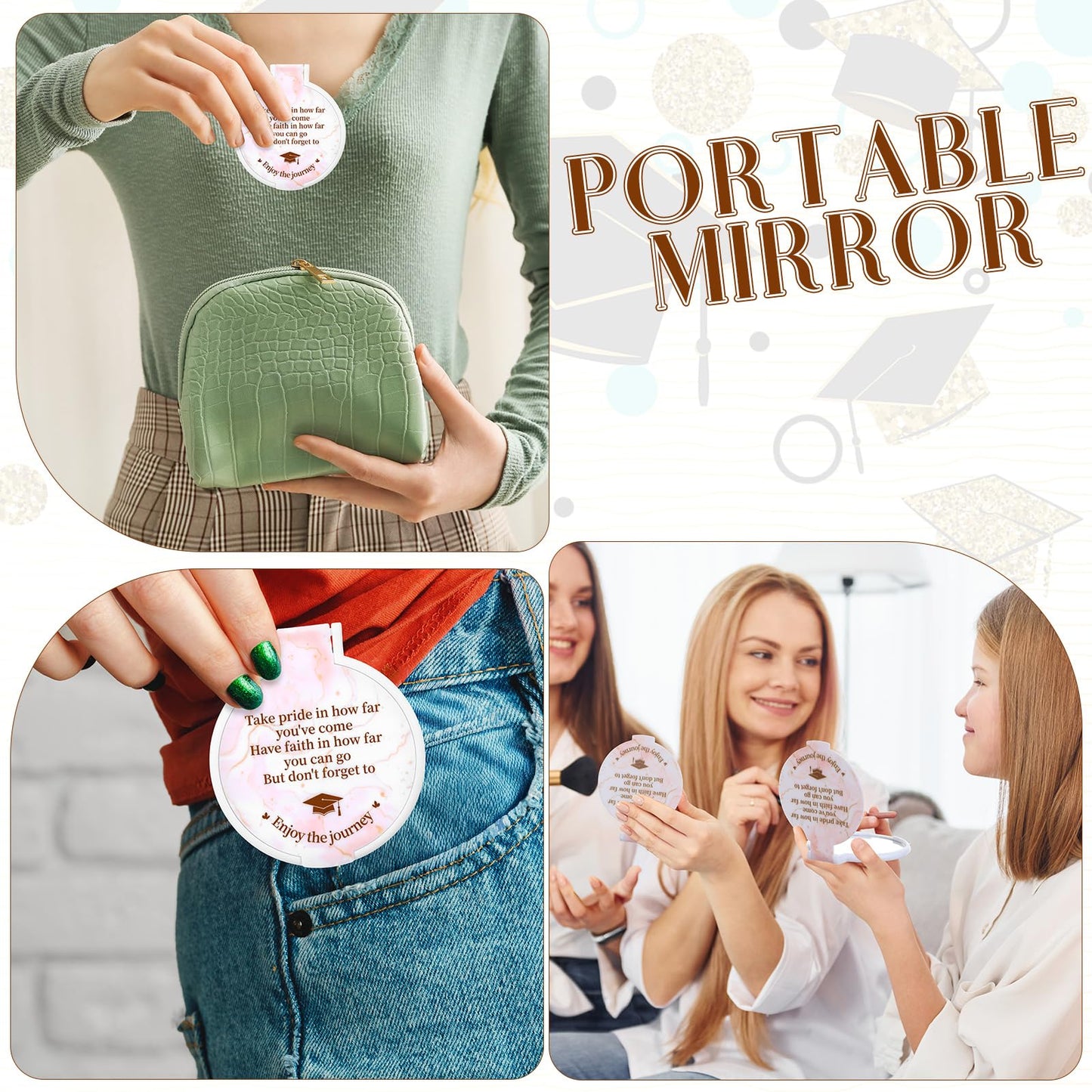 Thyle 36 Set Graduation Gifts for Women Class of 2026 Mirror Compact Bulk with Cards and Organza Bags Graduate Gift for Her Graduation Compact Mirror for Daughter College Medical High School Student