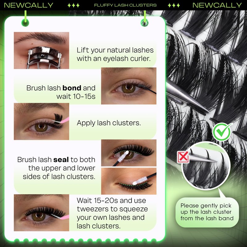 Lash Clusters with Spikes Manga Eyelash Clusters Fluffy Cluster Eyelash Extensions Spiky10-18MM D-curly Wispy Cluster Lashes Volume Eye Lash Clusters Soft Individuals Lashes by Newcally