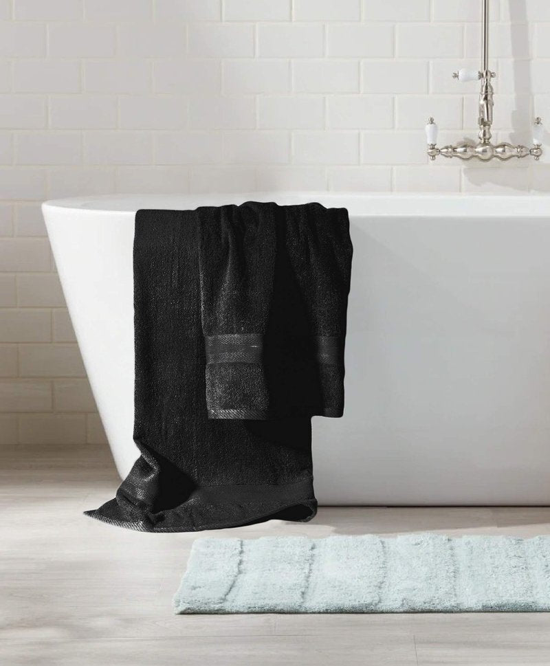 BOUTIQUO Light Grey Towel Set - 8 Piece Bathroom Towel Set - 100% Ring Spun Cotton, 2 Bath Towel 27x54, 2 Hand Towel 16x28, 4 Washcloth 13x13 - Ultra Soft Highly Absorbent