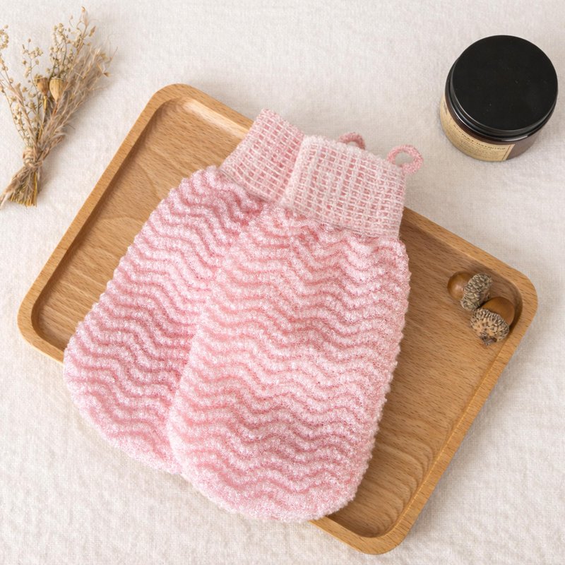 Exfoliating Gloves 2 Pack, Wave Texture Exfoliating Mitt for Dead Skin Remover, Body Scrub Gloves for Bath Shower, Korean Exfoliating Mitt, Loofah Alternative Body Scrubber for Women & Men