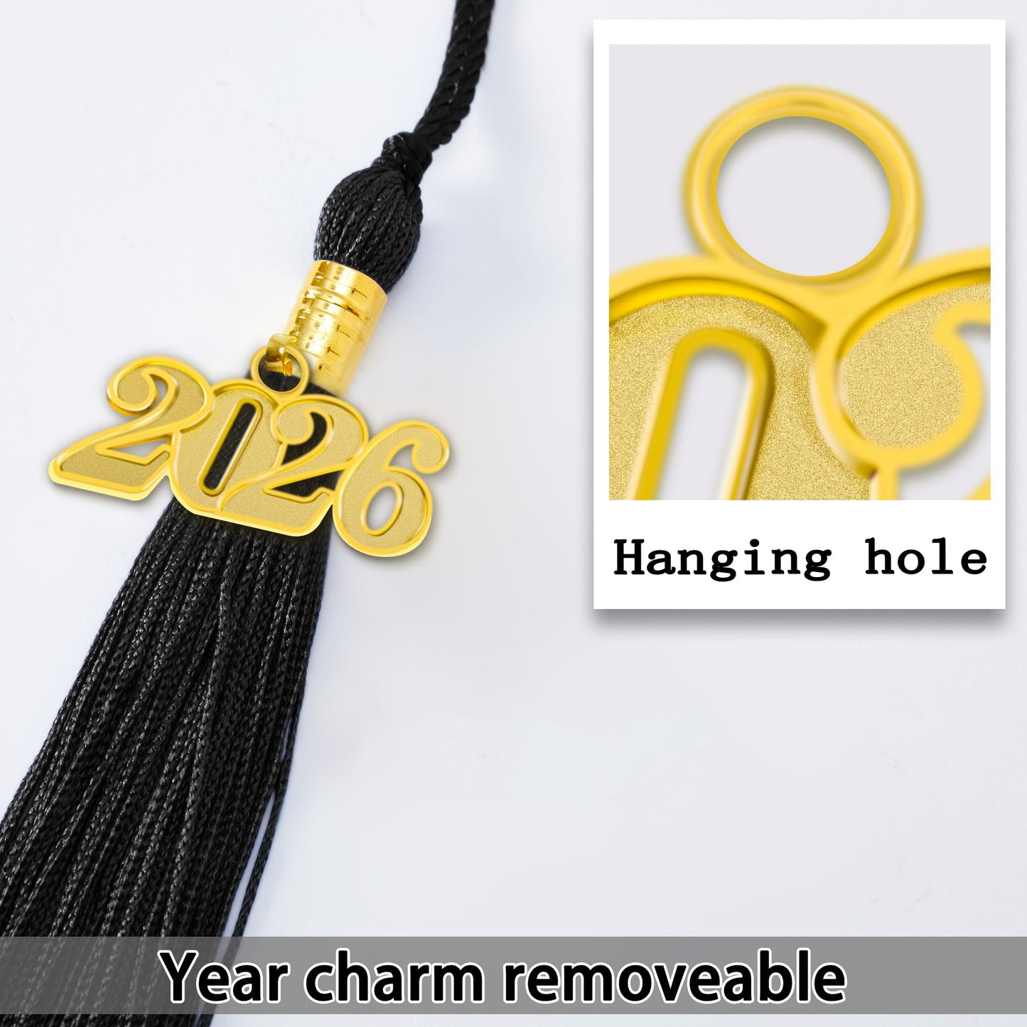 TngHui Unisex Adult Matte Graduation Cap with 2026 Tassel for High School and Bachelor Black