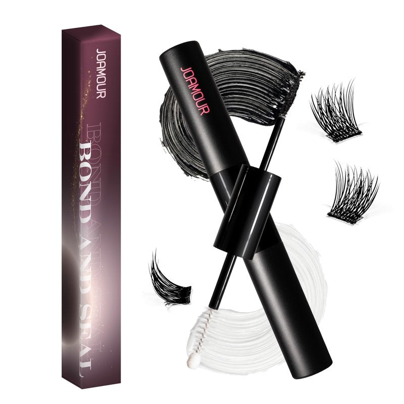 JOAMOUR Lash Bond and Seal, 2-in-1 Lash Cluster Glue, Waterproof & Sweatproof, Long-Lasting Hold up to 120-150H, Latex-Free, for DIY Eyelash Clusters, Home Use