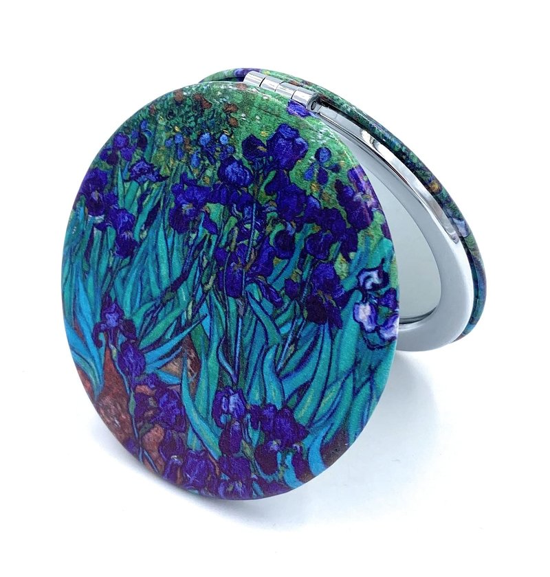 Aeisage Pocket Mirror for Women Small Travel Mirror Magnifying Van Gogh Irises Flower Purse Mirror Compact Unique Gift for Artistic Mom